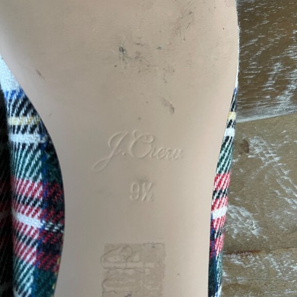 J Crew Women Flats Size 9.5 Tartan Plaid Bow Preppy Holiday Academia Classic - Picture 8 of 10